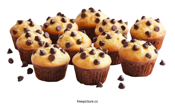 [Transparent Background PNG]Delicious Chocolate Chip Muffins
