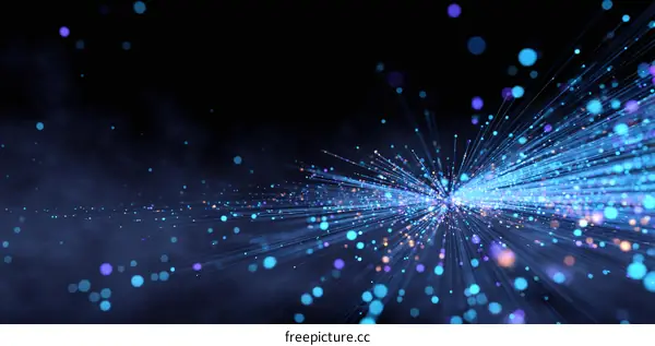 Abstract Light Burst Digital Art Explosion