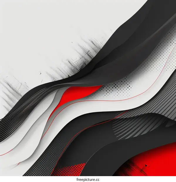 Black red and white modern abstract art