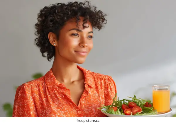 Woman holding a healthy lunch