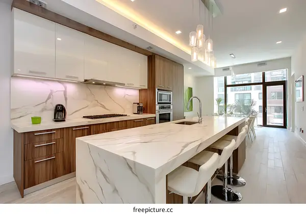 Modern Contemporary Kitchen Design with Large Island