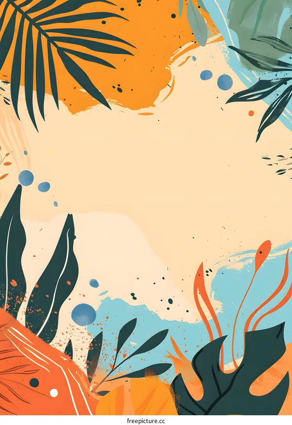 Abstract Tropical Leaves Background Design