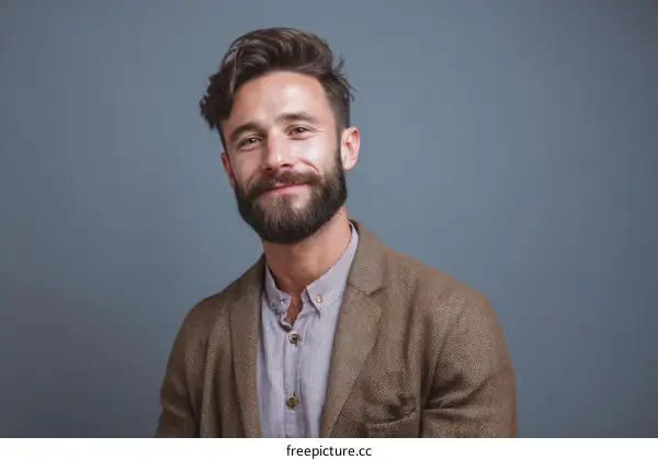Portrait of a Smiling Man in a Jacket