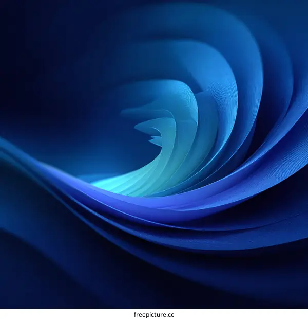 Abstract Blue Flowing Lines Design