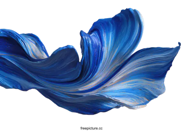 [Transparent Background PNG]Dynamic Blue Paint Splash Abstract Art