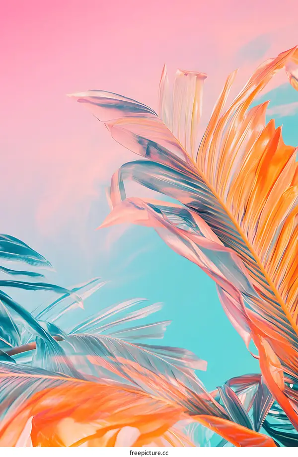 Palm Leaves Background  Tropical  Summer