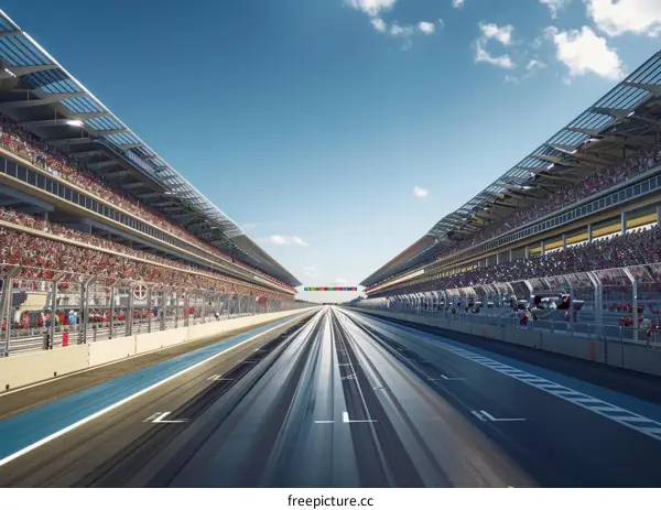 F1 Race Track Full of Spectators