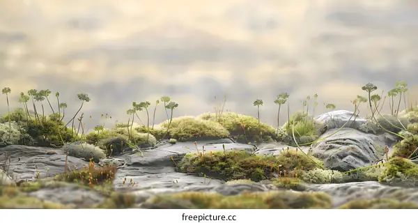 Close Up of Moss Covered Rocks