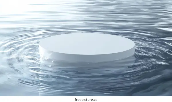 Abstract Minimalist Product Display on Rippled Water