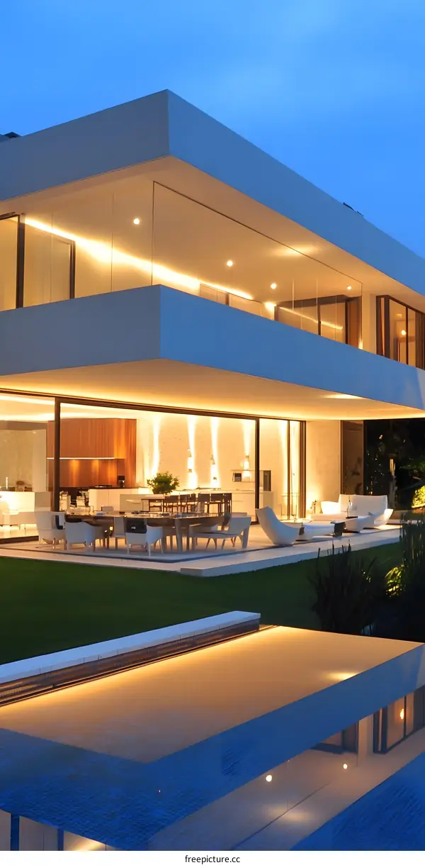 Modern Home with Swimming Pool and Patio