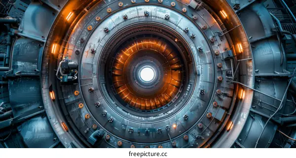 Large Industrial Machine With Glowing Center