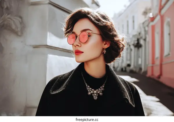 Stylish Woman in a Cityscape Fashion Portrait