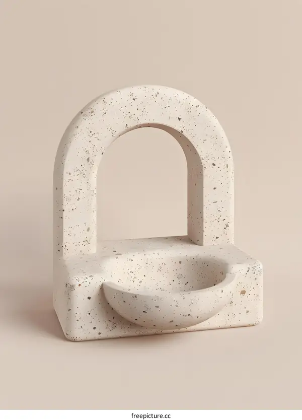 Abstract Minimalist Arch Shape with Bowl