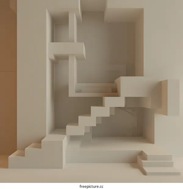 Abstract Geometric Shapes in Beige Tones