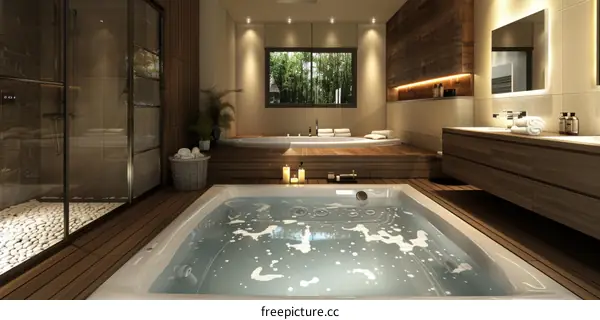 Modern Spa Bathroom Design Illustration