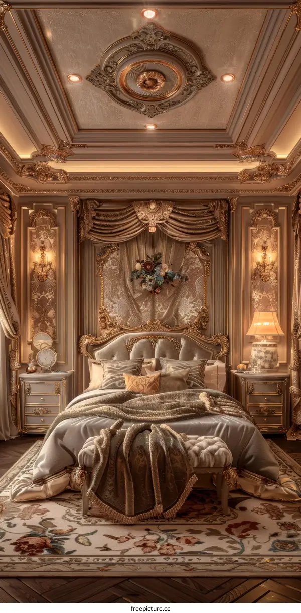 Luxury Elegant Baroque Bedroom Interior Design