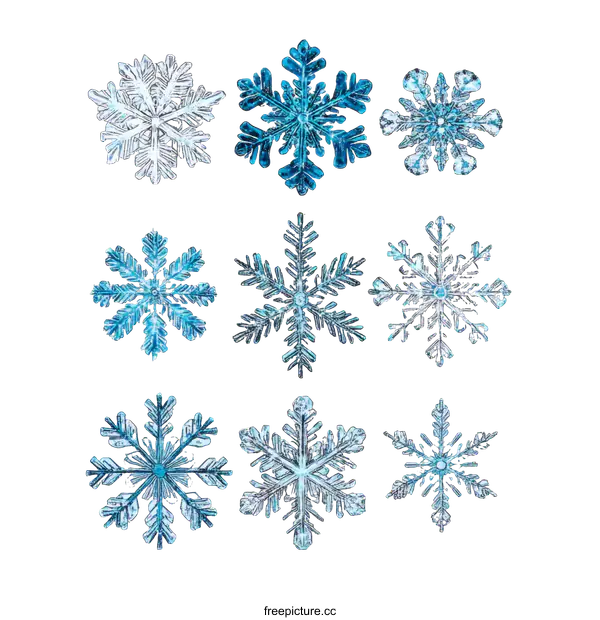 [Transparent Background PNG]Collection of Beautiful Snowflake Patterns