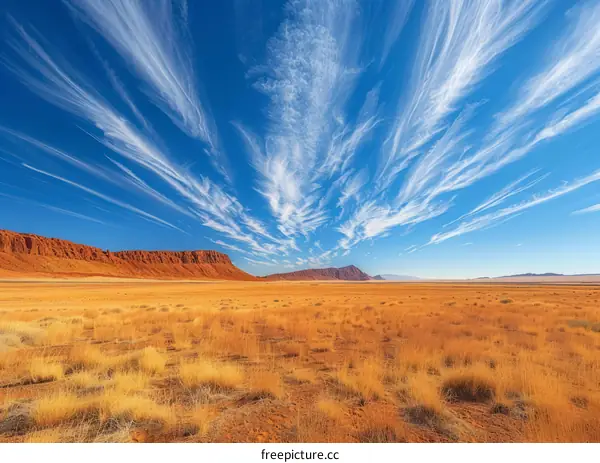 Amazing Cirrus Clouds Over the Desert
