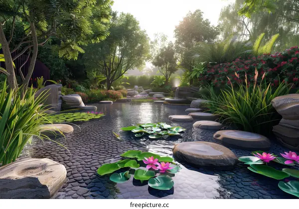 The landscape design of the garden