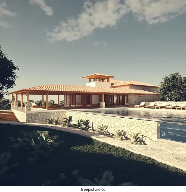 Modern Villa with Pool and Patio