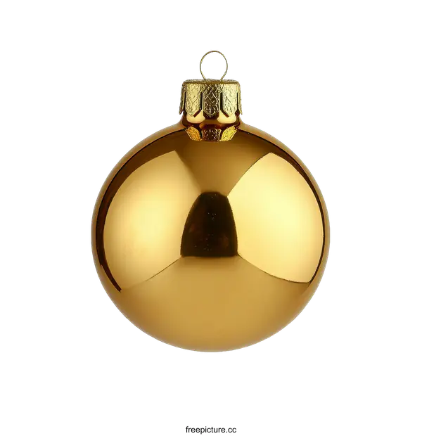 [Transparent Background PNG]Golden Christmas Ornament Sphere