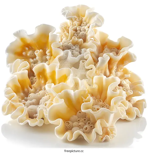 3D rendering of white and yellow corals