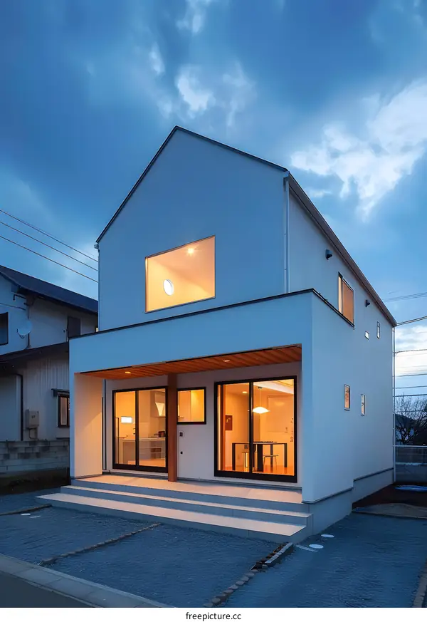Modern Two Story House With Large Windows