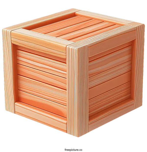 [Transparent Background PNG]Wooden Crate Illustration for Storage