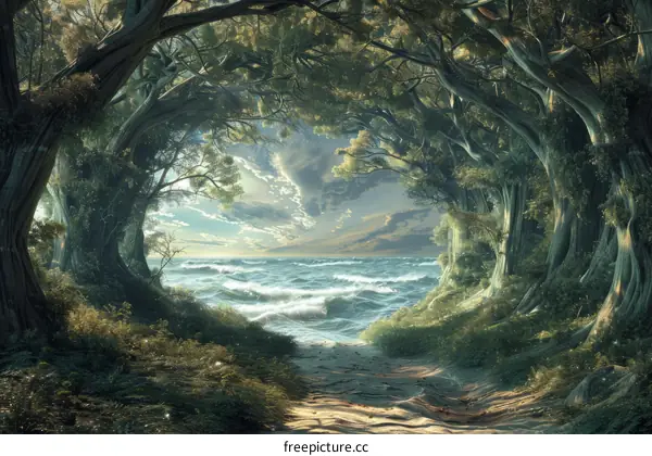 Fantasy Landscape Path to the Sea