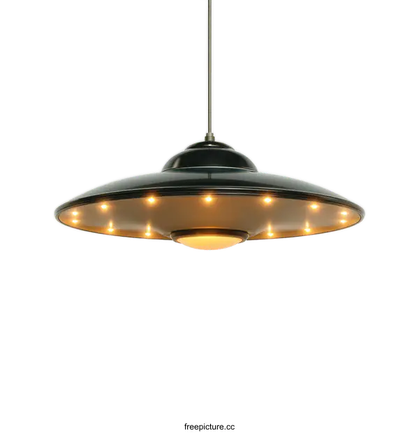 [Transparent Background PNG]Futuristic UFO Shaped Pendant Light