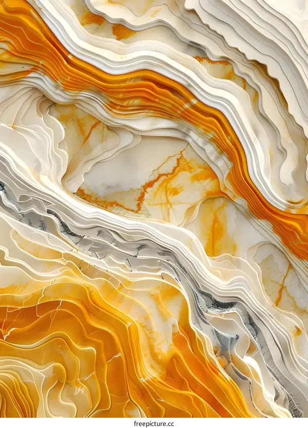 Abstract Yellow and White Marble Texture Background