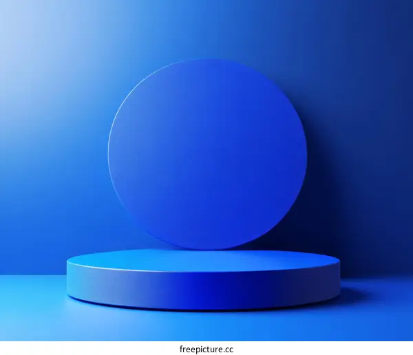 Abstract Blue Geometric Shape Product Display