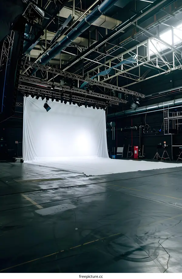 White Backdrop In A Studio