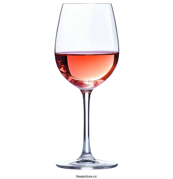 [Transparent Background PNG]Elegant Glass of Rosé Wine