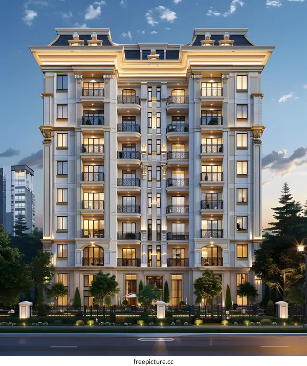 European-style high-rise residential building