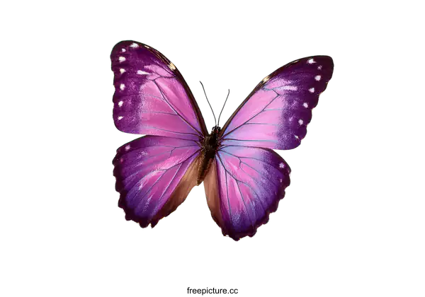 [Transparent Background PNG]Beautiful Purple Butterfly on White Background
