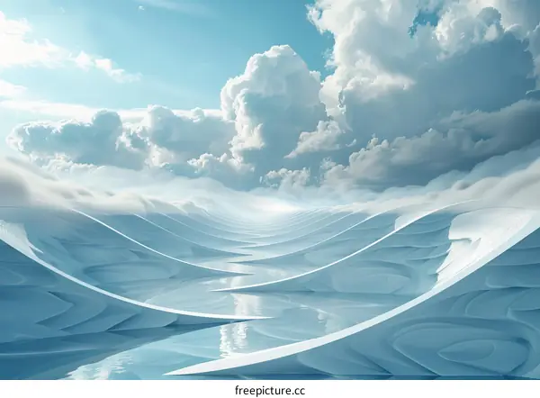 Futuristic dreamscape with floating islands and a bright sky