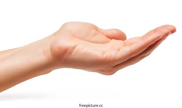 An open hand with the palm facing up