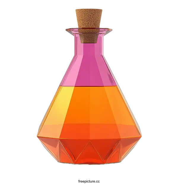 [Transparent Background PNG]Colorful Diamond Shaped Glass Bottle