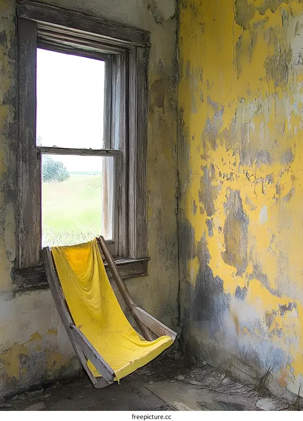 Yellow Chair in an Abandoned House