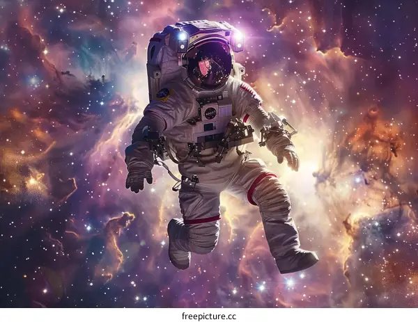 Astronaut in a Spacesuit Exploring the Boundless Void of Space