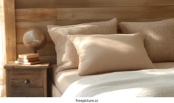 Rustic Bedroom Interior with Warm Lighting