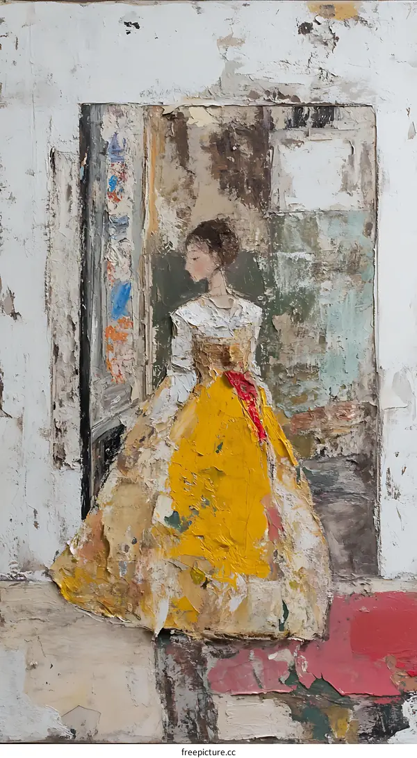 Woman in Yellow Dress in a Painting