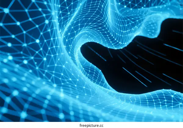 Abstract Neural Network Visualization with Connected Dots and Lines