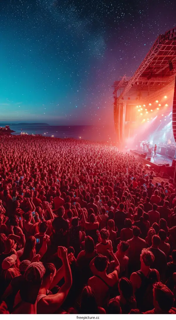 Nighttime Concert Crowd