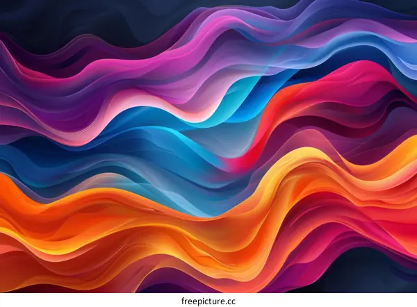 Vibrant Multicolored Fractal Wavy Background