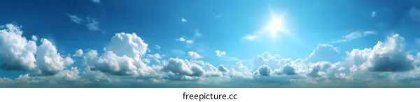 Beautiful Sky with Fluffy Clouds