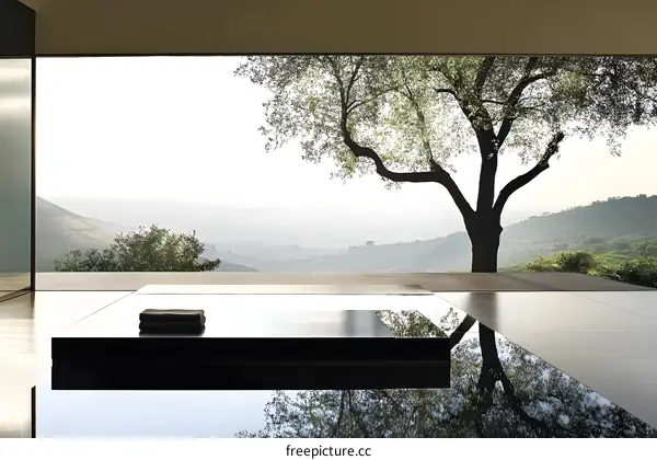 Modern Minimalist Home with a View of the Mountains