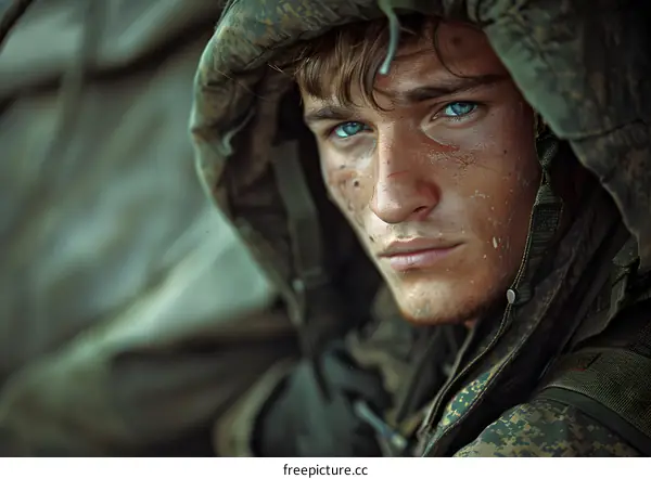 Portrait of a young soldier