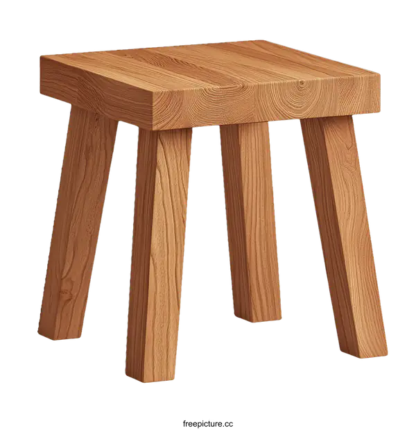 [Transparent Background PNG]Simple Solid Wood Stool Design